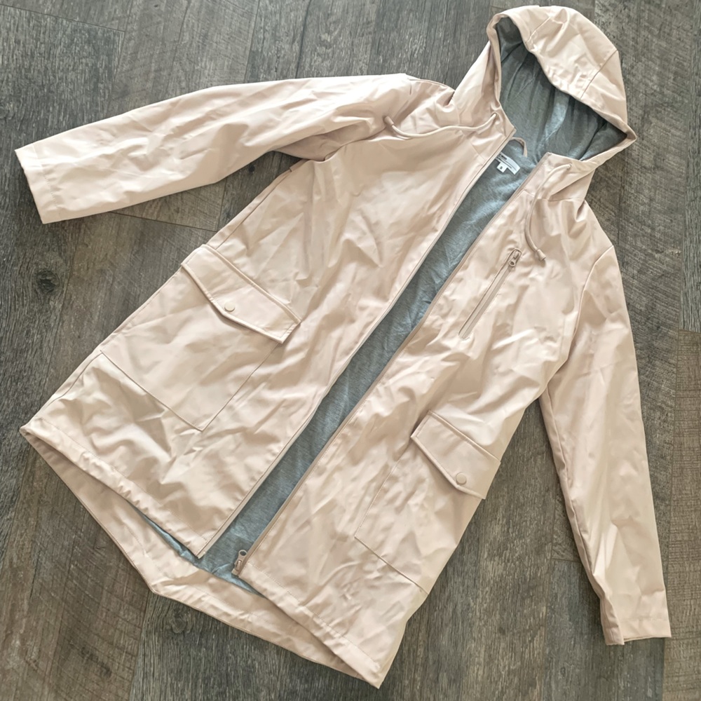 Adorable pastel pink rain coat!